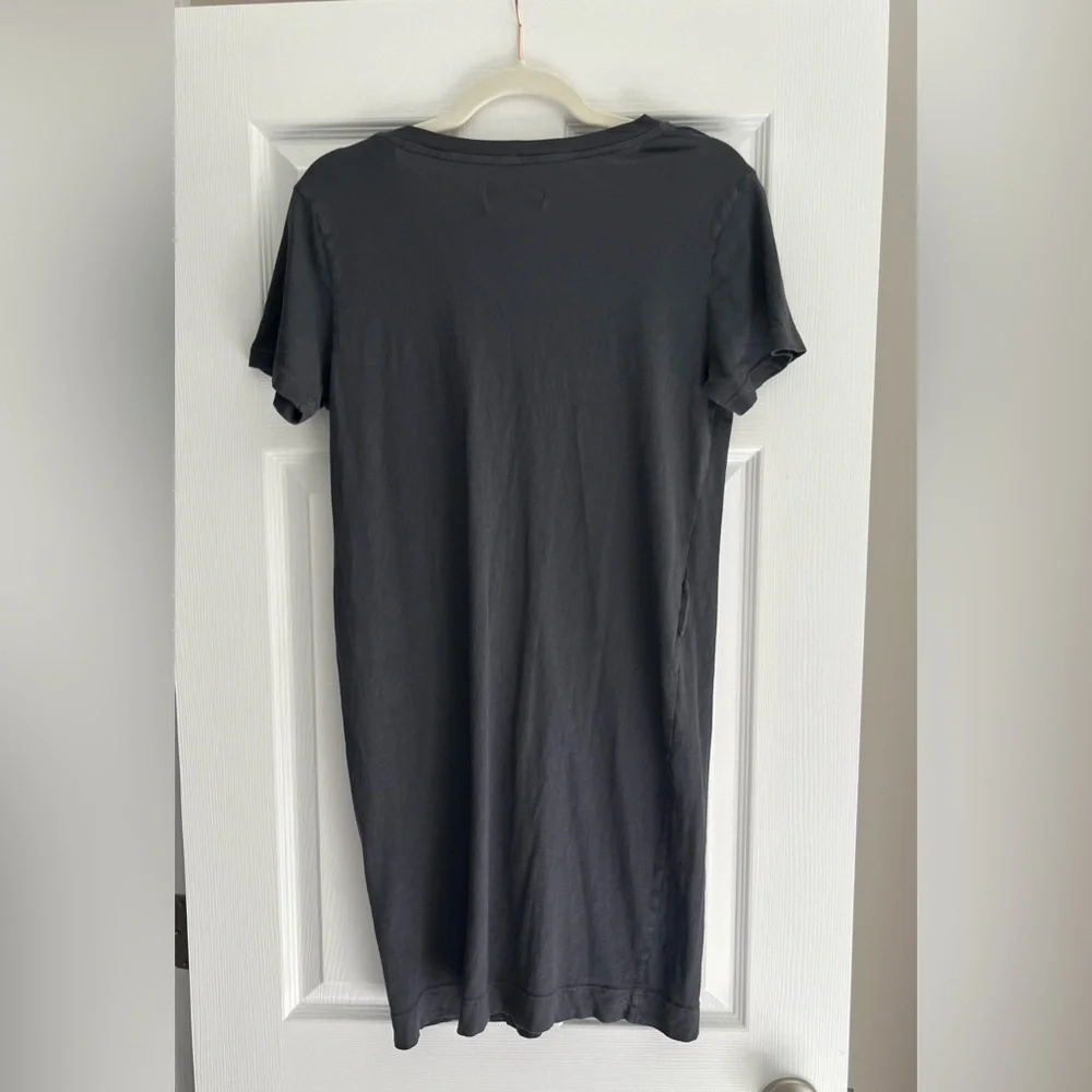 Current/Elliott Heather Grey Ruffled V-Neck T-Shirt Mini Dress, Size 1 (S) - Picture 4 of 6